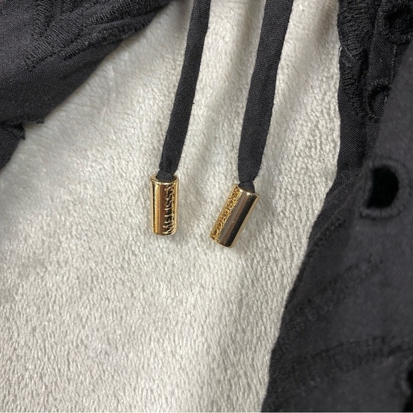 Melissa Odabash Ashley Eyelet Ruffle Hem Cover Up Cotton Dress Size S Black - Picture 3 of 7